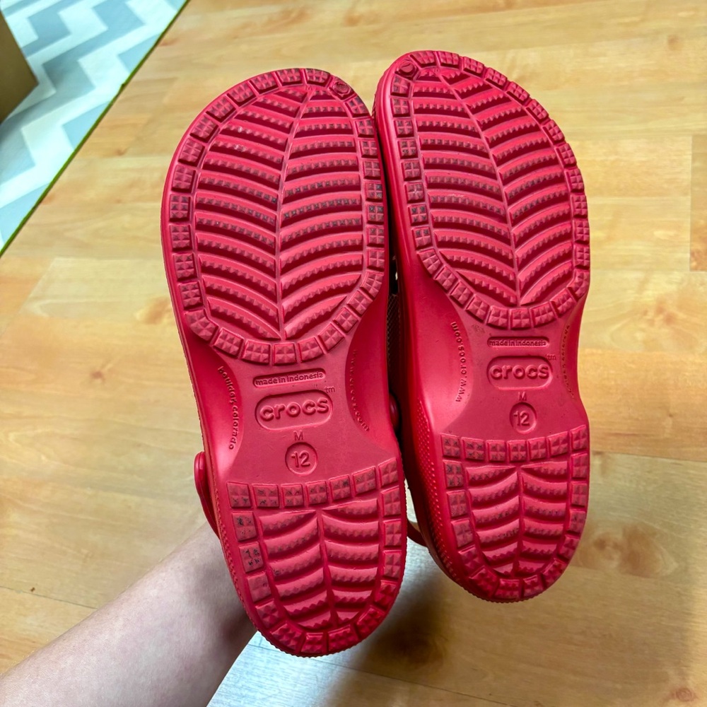 Crocs Red Unisex Baya Clog Casual Comfy Sandal Mens Size 12 - Picture 8 of 8